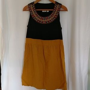 CATO Dress with Embroidered Neckline